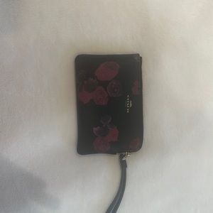 Coach Black Floral wristlet